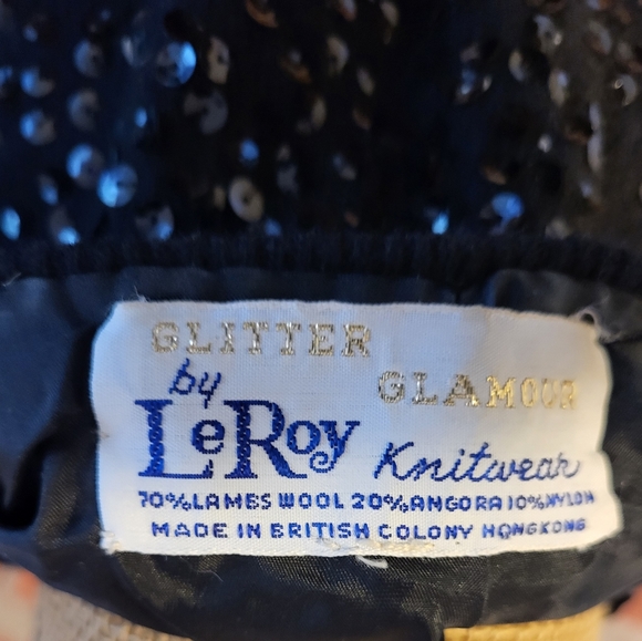 Le Roy Knitwear 60s black lambswool cropped sweater - Picture 5 of 8